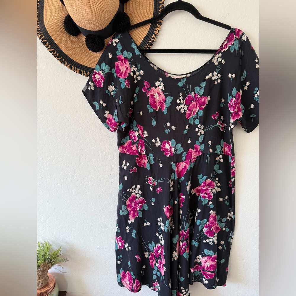 Marrika Nakk Vintage Floral Short Sleeve Mini Dress Prarie Western - Picture 4 of 14